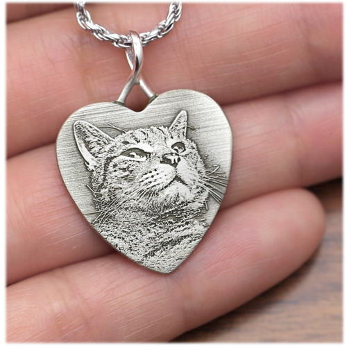 Laser Etched Pet Photos Dog Memorial Pendant Necklaces Michigan