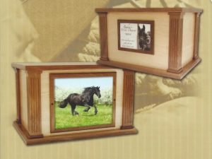 Beautiful cremation box honoring a beloved horse